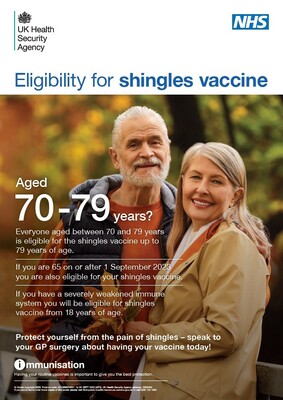 Eligibility for shingles vaccine (A3 poster)