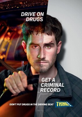 Drive on drugs - get a criminal record (A4 poster)