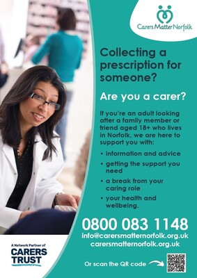 Collecting a prescription for someone? Are you a carer? (A4 poster)