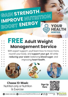 Gain strength, improve nutrition, boost energy (A5 flyer)