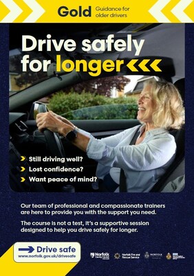 Drive safely for longer - GOLD - guidance for older drivers (flyer)