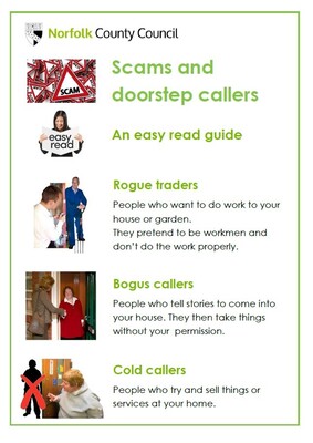 Scams and doorstep callers - easy read (leaflet)