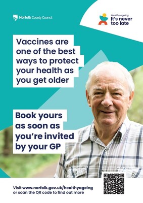 Healthy Ageing : book your vaccines (A4 poster)