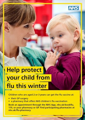 Help protect your child from flu this winter - version 2 (A4 poster)