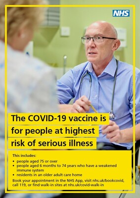 The COVID-19 vaccine is for people at highest risk of serious illness (A4 poster)