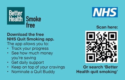 Quit smoking app/personal quit plan (business card)