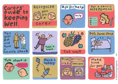 Carers guide to keeping well (postcard)