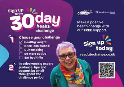 30 day health challenge (postcard)