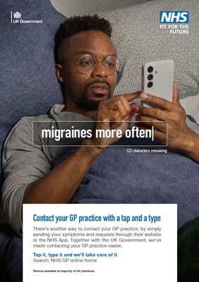 Migraines more often - male (A4 poster)
