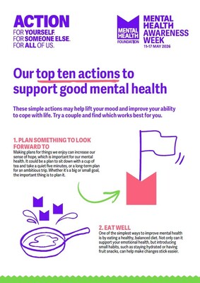 Top ten actions to support good mental health (factsheet)