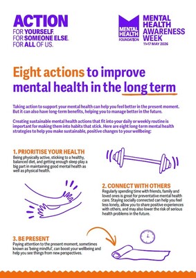 Eight actions to improve mental health in the long term (factsheet)