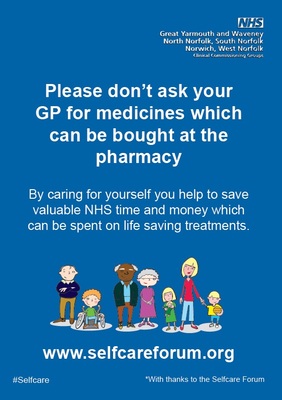 Please don't ask your GP for medicines which can be bought at the pharmacy