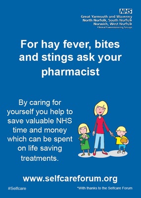 For hay fever, bites and stings - ask your pharmacist