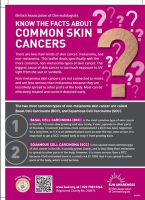 Know the facts about common skin cancers
