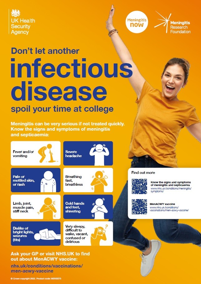 Don't let another infectious disease spoil your time at college (A3 poster)