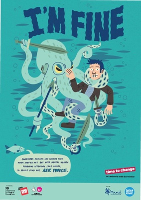 I'm fine - octopus (A3 poster)